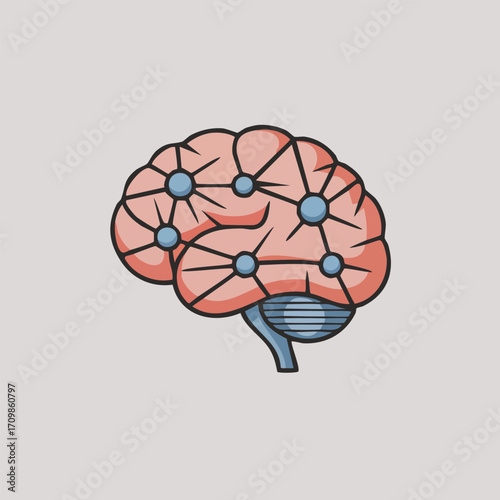 Stylized illustration of a human brain, highlighting neural connections.