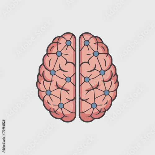 Stylized illustration of a human brain, showcasing interconnected neural pathways.