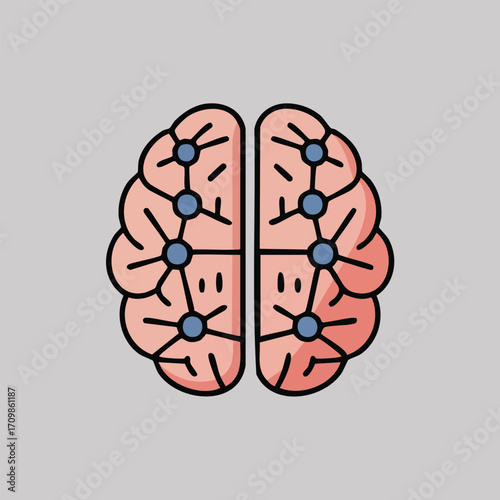 Stylized illustration of a human brain, showcasing interconnected neural pathways.