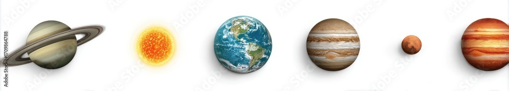 Fototapeta premium Planets and Sun