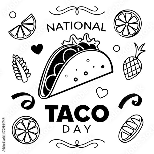 NATIONAL TACO DAY vector illustration