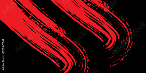 red black brush pattern wrap car sticker banner abstract sporty lines black purple color combination grunge brush pattern design, Vector Illustration.