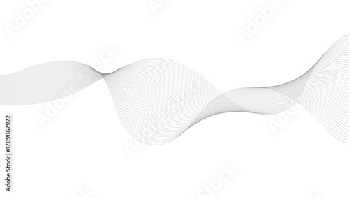 Abstract wave element for design. Vector illustration. Wave with lines created using blend tool. Curved wavy line, smooth stripe.