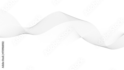 Abstract wave element for design. Digital frequency track equalizer. Stylized line art background. Vector illustration. Wave with lines created using blend tool. Curved wavy line, smooth stripe.