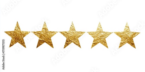 Five gold stars on a white background (2)