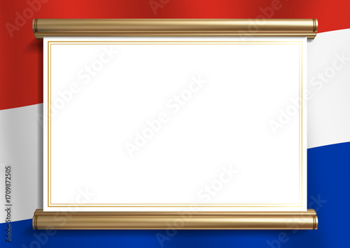 horizontal frame and border with Paraguayan flag