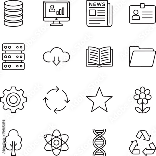 Electronics and technology icons set