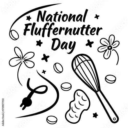 NATIONAL FLUFFERNUTTER DAY vector illustration