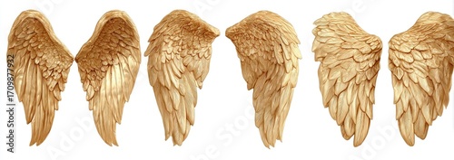 Decorative gold angel wings