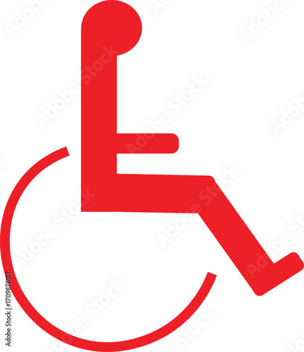 red disabled sign on a white background
