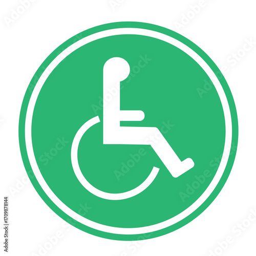 green disabled parking sign