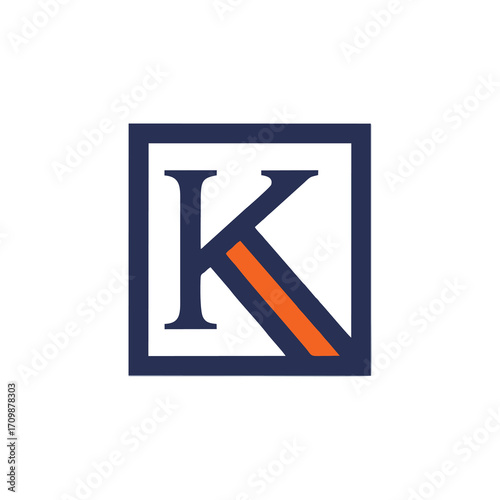 LETTER K LOG INT HE SQUARE BUSINESS LOGO DESIGN