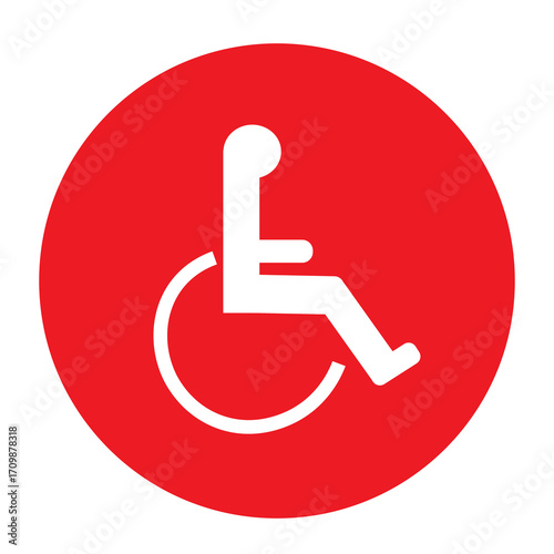 disabled parking sign on red background
