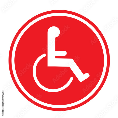 red disabled parking sign