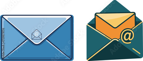 Vibrant Email and Message Envelope Icons