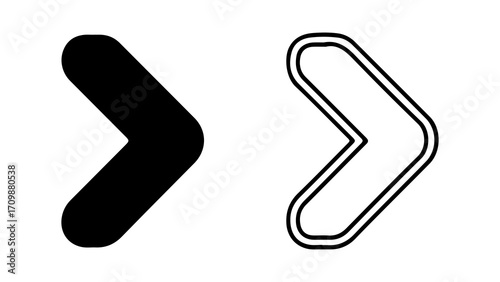 Arrow Icons Directional Symbols in Black and Outline.
