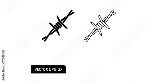 Barbed Wire Icon Set Vector Illustration.