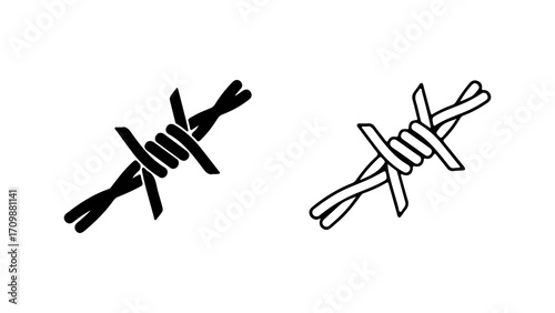Barbed Wire Illustration A Symbol of Security and Restriction.