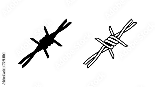 Barbed Wire Illustration Sharp Protective and Symbolic.