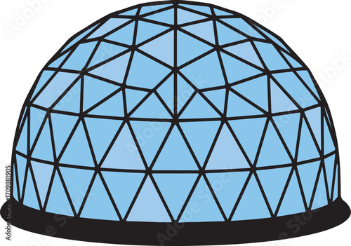 Geodesic Dome Colorful Vector Illustration Design (Version: 01)
