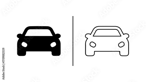 Black and White Car Icons Transportation Contrast.