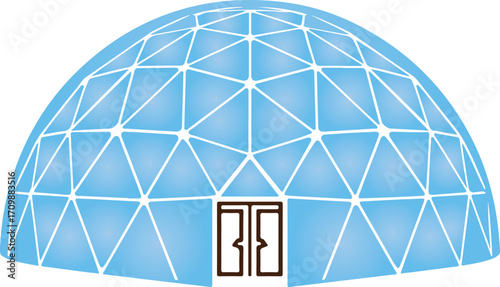 Geodesic Dome Colorful Vector Illustration Design (Version: 03)