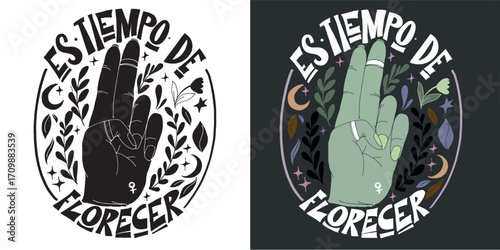 Cute hand drawn doodle lettering quote in spanish about life, love. Lettering for t-shirt design, mug print, bag print, clothes fashion. 100% hand drawn vector image.
