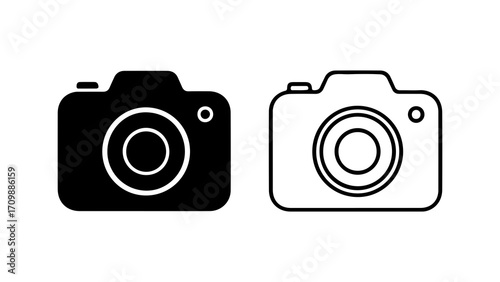 Camera icons representing photography and capturing moments in various styles.