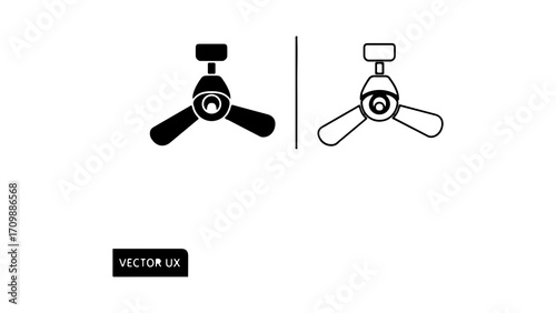 Ceiling Fan Icons Modern Home Cooling and Ventilation Solutions.