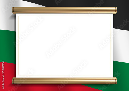horizontal frame and border with Palestinian flag