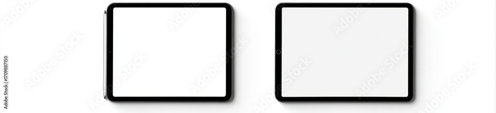 Obraz premium Two blank, outlined squares. One is white, one is light gray