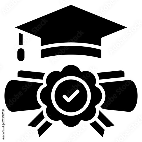 Diploma glyph icon