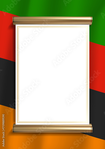 vertical frame and border with Zambian flag