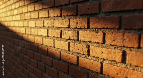 Warm Light on Red Brick Wall Texture