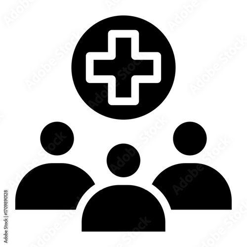 Group health icon glyph style vector illustration	
