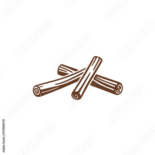 Cinnamon vector. Isolated cinnamon sticks on white background