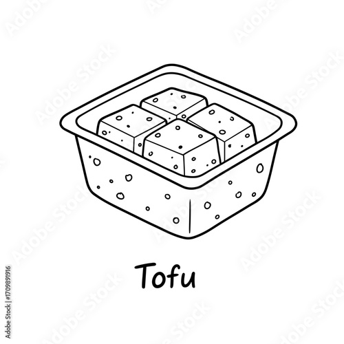 Tofu food container isolated on transparent background