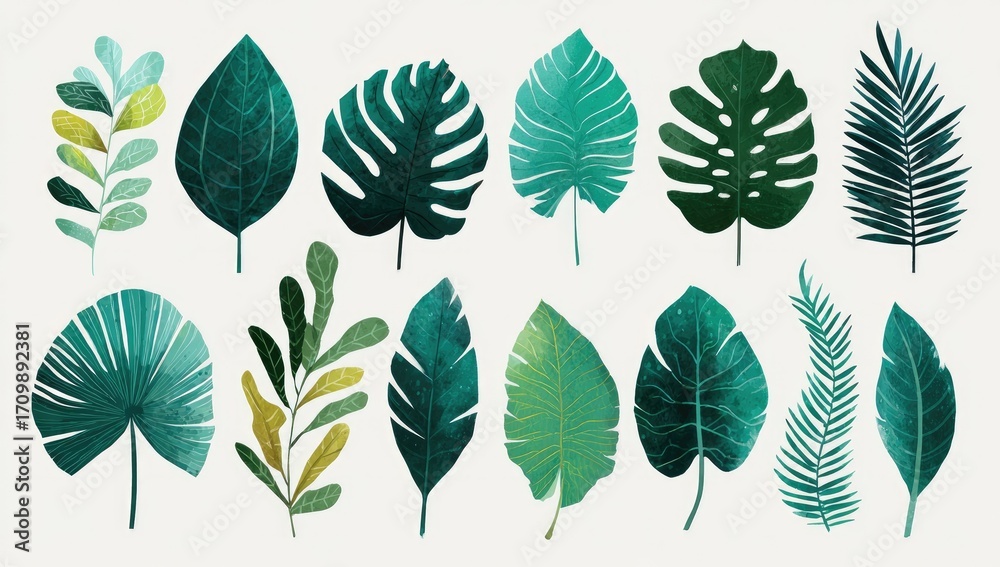 Obraz premium Tropical leaf collection (1)