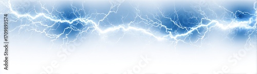 Abstract image of vibrant blue lightning bolts against a light-blue to white gradient
