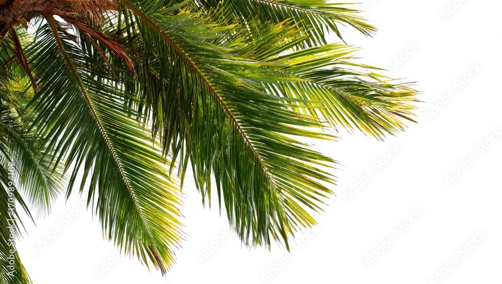 Naklejka premium Close-up of vibrant green palm fronds