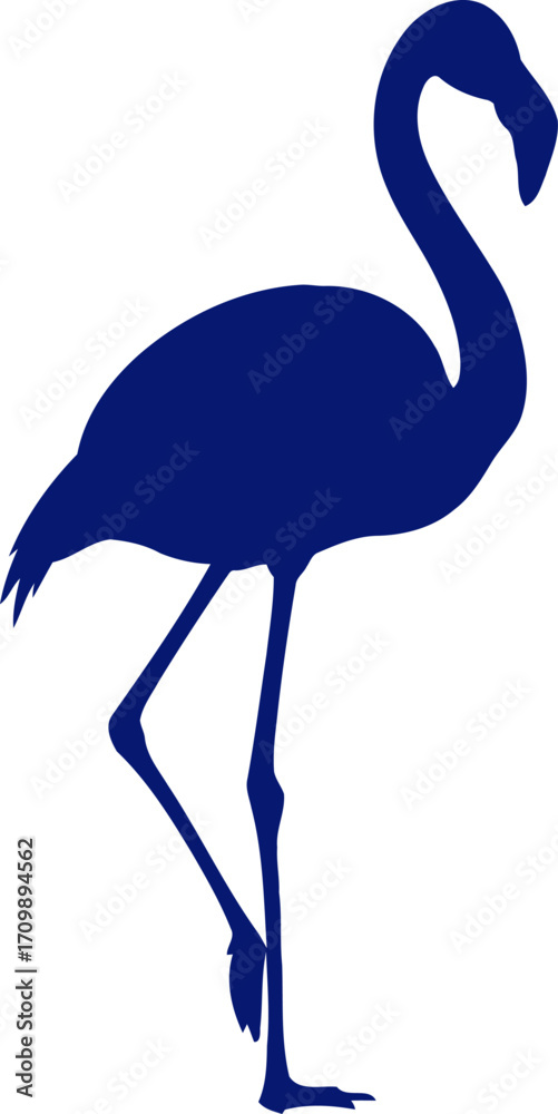 Naklejka premium elegant silhouette of a flamingo graceful, tropical bird art, isolated on transparent background