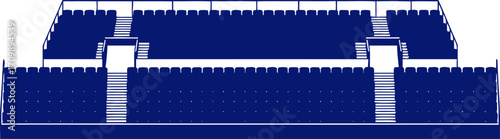 empty stadium seats awaiting the roar of the crowd, isolated on transparent background