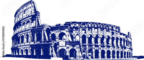 majestic colosseum silhouette iconic roman architecture art, isolated on transparent background