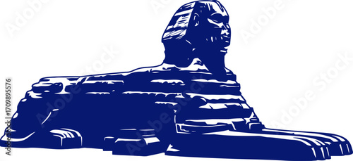 majestic sphinx silhouette ancient egypt, timeless mystery, regal icon, isolated on transparent background