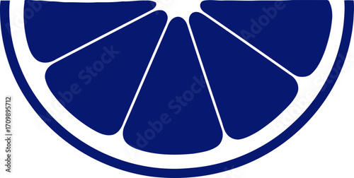 midnight blue citrus slice a icon of zesty, refreshing style, isolated on transparent background