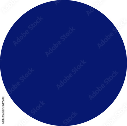 midnight blue circle abstract icon of mystery and enigma, isolated on transparent background