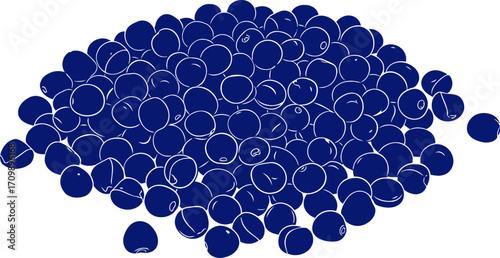 midnight blue lentils a culinary art design for gourmet food branding, isolated on transparent background