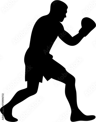 Kickboxing Silhouettes Vector | Martial Arts Fighter Poses | Sports Training Illustration