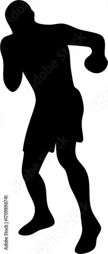 Kickboxing Silhouettes Vector | Martial Arts Fighter Poses | Sports Training Illustration
