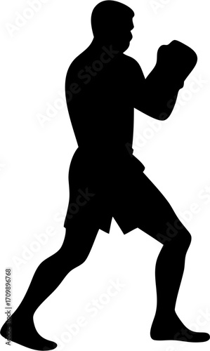 Kickboxing Silhouettes Vector | Martial Arts Fighter Poses | Sports Training Illustration